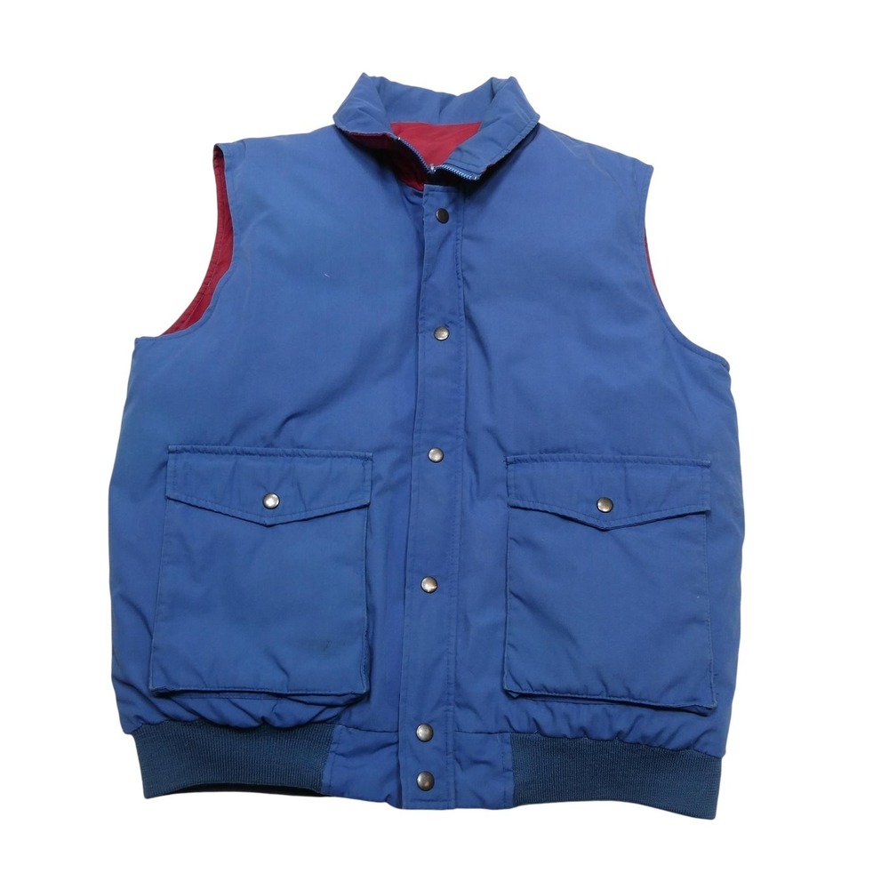 Vintage Outdoor Exchange Vest Mens Large Blue Red Reversible Down Puffer Ski